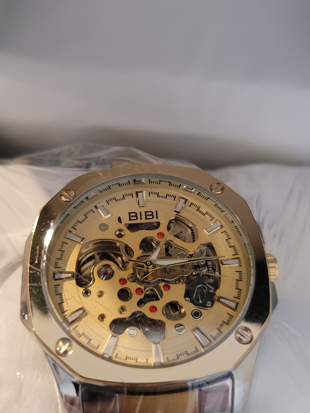 BIBI Gold Skeleton Dial Men's Watch